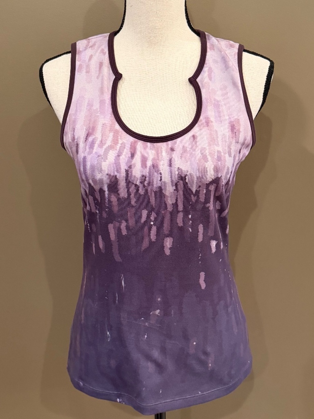 PrAna Yoga Purple Sleeveless Top Tank Pilates Scoop, Size Medium